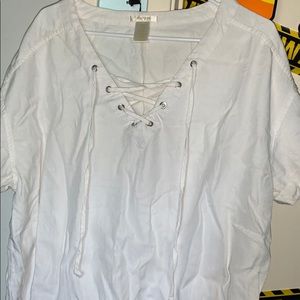 white v neck shirt